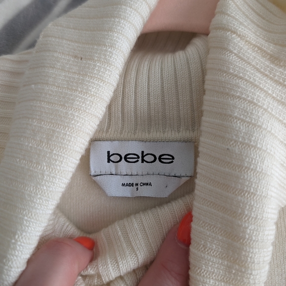 Bebe Size S White fitted Sweater Dress - Picture 2 of 7